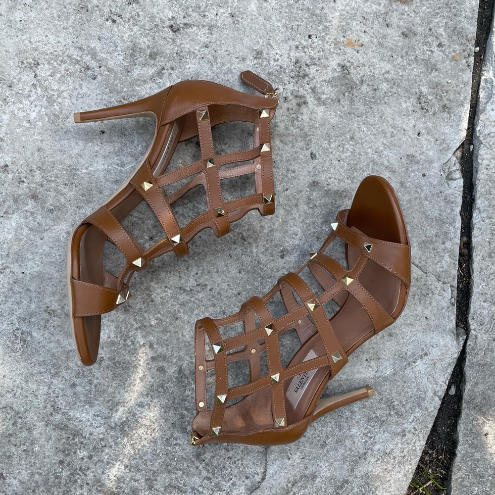 Valentino Rockstud Caged Gladiator Stiletto Sandals, size 38.5 - Picture 5 of 11